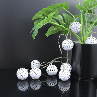 ลูกบอลดอกไม้ LED USB Christmas Flower Ball String กลางแจ้ง การตั้งแคมป์ เต็นท์ โคมไฟสีตกแต่งวันหยุด