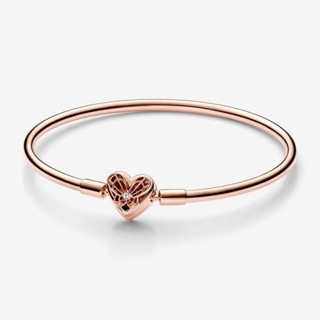 (พร้อมส่ง)*New*Pandora Pandora Moments Heart &amp; Butterfly Bangle