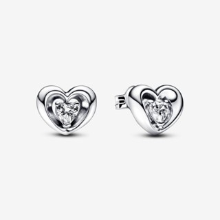 (พร้อมส่ง)*New*Pandora Radiant Heart &amp; Floating Stone Stud Earrings