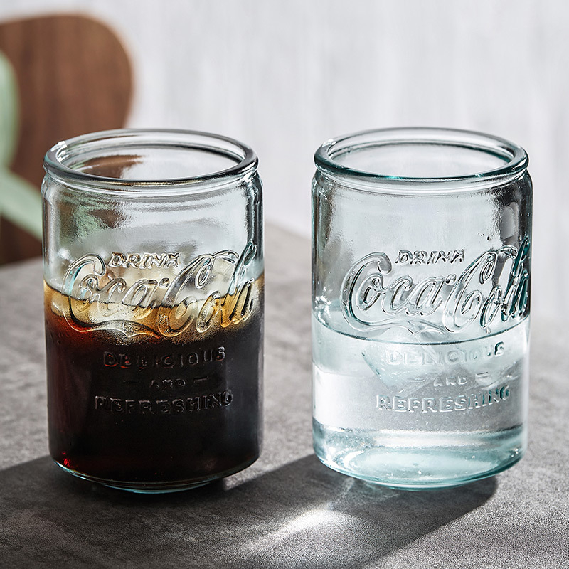 นำเข้าแก้ว Coca -Cola Cup แก้วขนาดใหญ่ -ความสามารถในครัวเรือนถ้วยน้ำถ้วยสร้างสรรค์เบียร์แก้วน้ำผลไม้เครื่องดื่มถ้วยดื่มถ