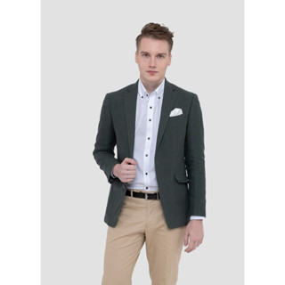 SUIT SELECT LIBECO Linen Jacket (Green)