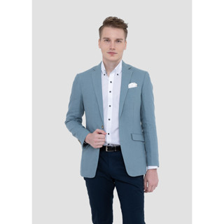 SUIT SELECT LIBECO Linen Jacket (Light Blue)