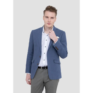 SUIT SELECT LIBECO Linen Jacket (Blue)