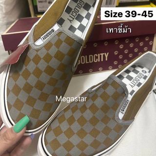 รองเท้าสลิปออนลายหมากรุก GOLDCITY รุ่น NS-901 Size.39-45 มี7สี (NN28)