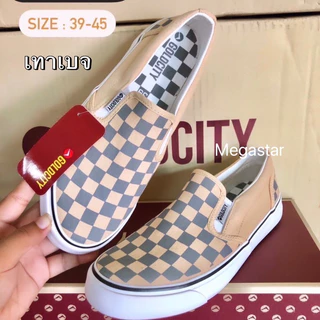 รองเท้าสลิปออนลายหมากรุก GOLDCITY รุ่น NS-901 Size.39-45 มี7สี (NN28)