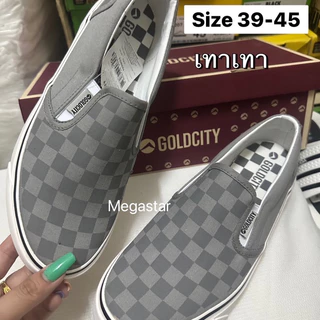รองเท้าสลิปออนลายหมากรุก GOLDCITY รุ่น NS-901 Size.39-45 มี7สี (NN28)