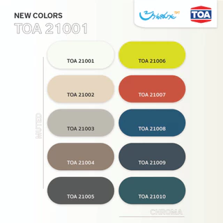 TOA สีทาบ้าน เฉดสี 21001 SuperShield, 4 Seasons 1 ลิตร (1/4 แกลอน) สีทาภายนอก สีทาภายใน จับคู่ลงตัว เกรดสูงสุด