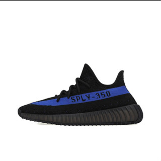 adidas originals Yeezy Boost 350 V2 Black and blue รองเท้าวิ่ง Genuine