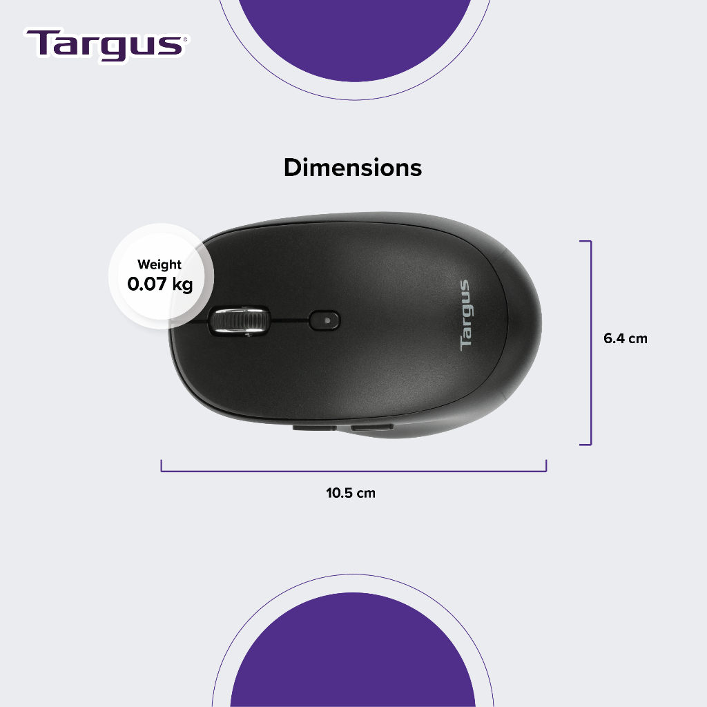 Targus B582 Midsize and Multi-device Bluetooth Mouse (AMB582) เม้าส์ไร้สาย เชื่อมต่อได้หลายอุปกรณ์ มี Anti-microbial - รูปที่ 5