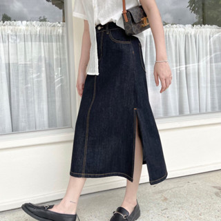 Choosedress A0505 Bruno Long skirt กระโปรงยีนส์ยาวผ่าข้าง