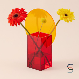 SARABARN Geometric Acrylic Vase | แจกัน แจกันอะคริลิก วงกลม