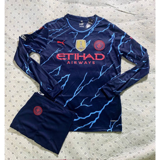 เสื้อฟุตบอล ทีมแมนซิตี้ แขนยาว เสื้อพร้อมกางเกงใหม่ล่าสุดชุดกีฬา 2023 กับ 2024 เหนือพระดีใส่สบาย