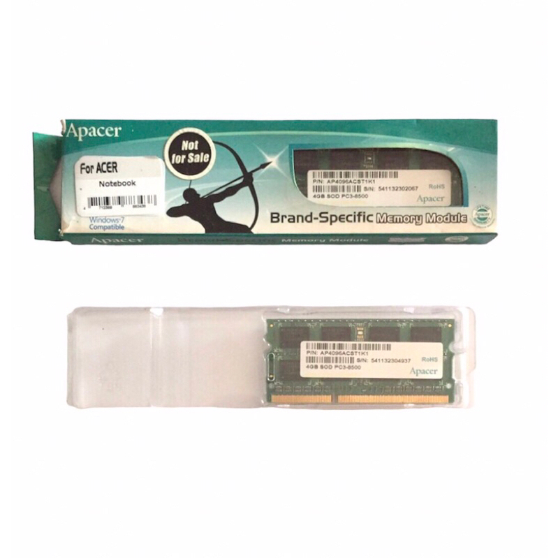 แรมโน้ตบุ๊ค  RAM NOTEBOOK Apacer DDR3 1066MHz  4GB PC3-85000