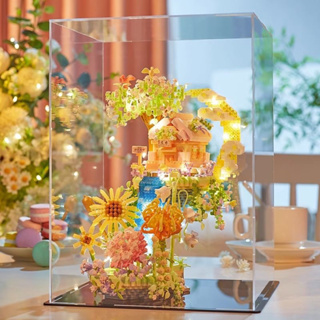 เลโก้ ของเล่นบล็อกตัวต่อ DIY ประกอบช่อดอกไม้ ดอกไม้นิ รันดร์ บ้านบล็อกตัวต่อ น้ำตก ของเล่นเพื่อการศึกษาอนุภาค ขนาดเล็ก