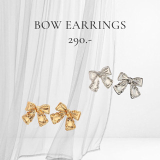 Bow Earrings | @trophies.co สินค้าสีทองพร้อมส่ง สินค้าสีเงินพรีออเดอร์ 7 วัน