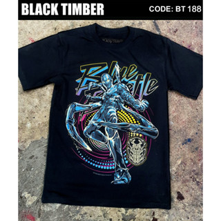 BT 188 Blue Beetle เสื้อยืด สีดำ BT Black Timber T-Shirt ผ้าคอตตอน สกรีนลายแน่น S M L XL XXL