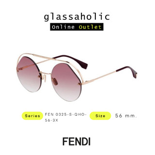 [ลดกระหน่ำ] แว่นกันแดด FENDI รุ่น FEN 0325-S ทรงCat Eye สีน้ำตาลแดง ดีไซน์พิเศษ