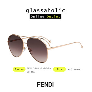 [ลดกระหน่ำ] แว่นกันแดด FENDI รุ่น FEN 0286-S ทรงนักบิน สีแดง น้ำหนักเบา