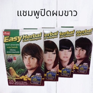 แชมพูปิดผมขาว # แคริ่ง อีซี่ เฮอร์บัล คัลเลอร์ แชมพู 30มล.#Caring Easy Herbal Coler Shampoo 30ml.