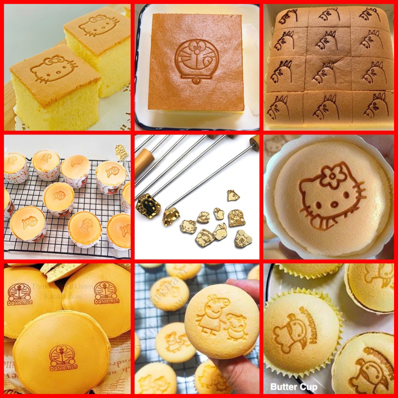 [พร้อมส่ง] ตราประทับร้อนปั๊มเค้กไข่ (3cm + ด้าม) ได้หัวและด้ามครบชุด