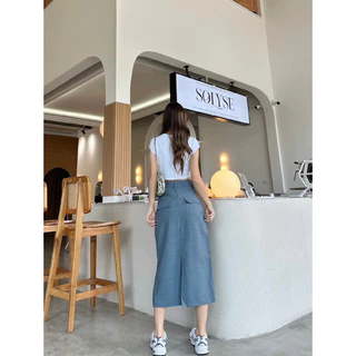 (S-5XL)🦋 กระโปรงยาว (รุ่นผ่าหลัง) ทรงสวย ใส่แมทช์ง่าย ✔️