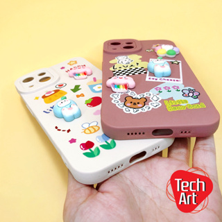 เคส OPPO //Realme C33/C53/C55เคสมือถือนิ่ม TPU กันเลนส์กล้องนูนลายการ์ตูนติดอะไหล่นูน ไข่ดาว สายรุ้ง