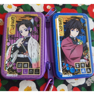 Kimetsu no Yaiba กล่องเหล็กมีซิปใส่ของ ใส่เหรียญ ใส่เงิน พกพา ของแท้จากญี่ปุ่น Size : 10 x 7 cm