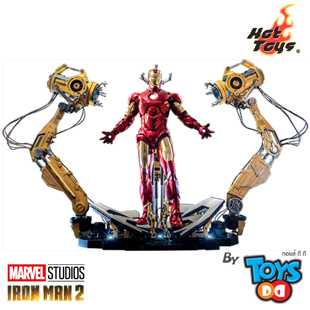 Hot Toys QS021 Iron Man 2 1/4th scale Iron Man Mark IV with Suit-Up Gantry Collectible Set