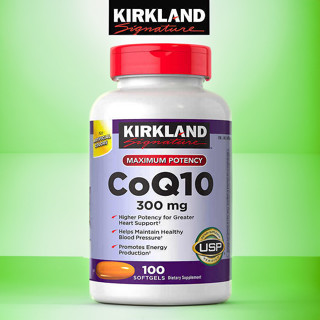 Kirkland CoQ10 คิวเท็น ต้านอนุมูลอิสระ 300 mg / 100 Softgels *new packaging*EXP.07/2025