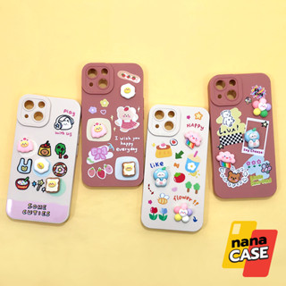 พร้อมส่ง!! ไอโฟน 7 7+ Xs XR 11 13 เคสมือถือนิ่ม TPU กันเลนส์กล้องนูนลายการ์ตูนติดอะไหล่นูน ไข่ดาว สายรุ้ง