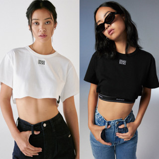 [NEW!] maison KEEPS Midnight Cropped "dual maison" Tee เสื้อยืดครอป ปักโลโก้