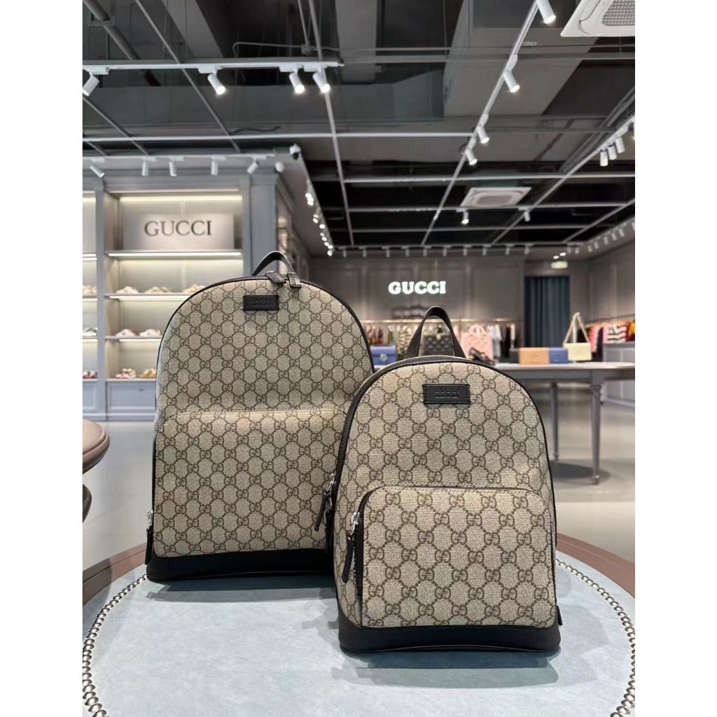 พรี​ ราคา4800 Gucci GG Supreme 429020 หนังแท้ กระเป๋าเป้  size22.5*29*14cm
