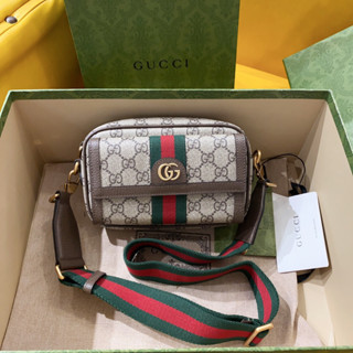 พรี​ ราคา5100 Gucci กุชชี่ Ophidia GG mini 746308 กระเป๋าสะพายข้าง กระเป๋าสะพาย20*12.5*9cm