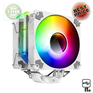 CPU COOLER TSUNAMI PROTECTOR 1264W QUAD-PIPES ARGB (WHITE) ประกัน 1Y พัดลมและซิงค์ระบายความร้อน