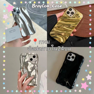 🌷Braylon🌷จัดส่งภายใน24ชม สีเงิน วัสดุชุบไฟฟ้า ระลอก iphone 11 14 pro max ป้องกันการหล่น ขอบเต็ม case for iPhone 12 13