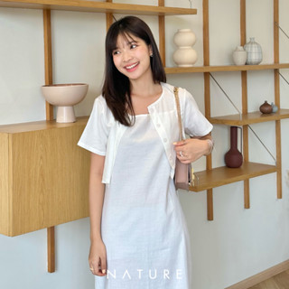 🍎 ลด45.-โค้ดWYQESS🍋nature.bkk - STN1282 ชุดเซ็ตเบสิค Dress set