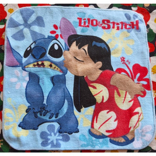 Disney Stitch ผ้าเช็ดหน้าสติช ของแท้จากญี่ปุ่น Size : 20 x 20 cm