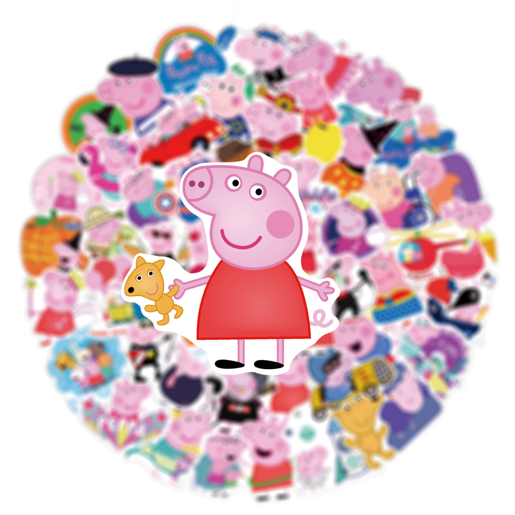 พร้อมส่งในไทย!!New cute เปปป้าพิก Peppa Pig คานาเฮ  sticker สติกเกอร์ 50แผ่น - รูปที่ 5