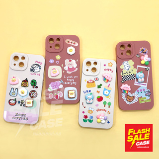 I7 I7+ IXR IX/XS I11 I13 เคสมือถือนิ่ม TPU กันเลนส์กล้องนูนลายการ์ตูนติดอะไหล่นูน ไข่ดาว สายรุ้ง