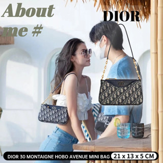 DIOR 30 MONTAIGNE HOBO AVENUE MINI BAG กระเป๋ารักแร้ผู้หญิงรูปแบบใหม่ / กระเป๋าโซ่แบบ 3-in-1