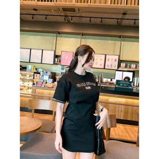 Minidress 🖤🩶 แพทเทิร์นเป๊ะ  ผ้าร่องหนานำเข้า ขอบแขนตัดต่อ เก๋ๆ #งานฮิต #งานกระแส   FREESIZE  👚อก 32 - 38  👚ยาว 30