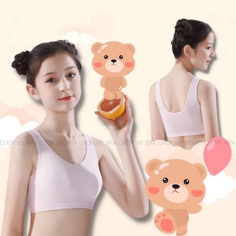 301/8635#Chor kids ยกเซ็ต1/3ตัวเสื้อในเด็กผู้หญิงแบบสวม มีฟองน้ำในตัวผ้านิ่มใส่สบายสุดฟ้า