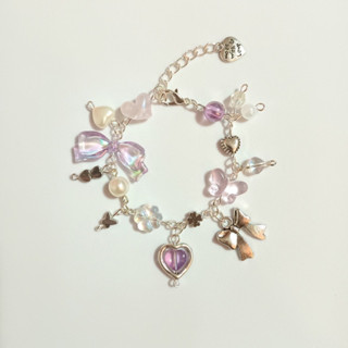 ⊰ พร้อมส่ง ⊱  Sweet purple กำไลลูกปัด มุก สร้อยข้อมือ   Bracelet