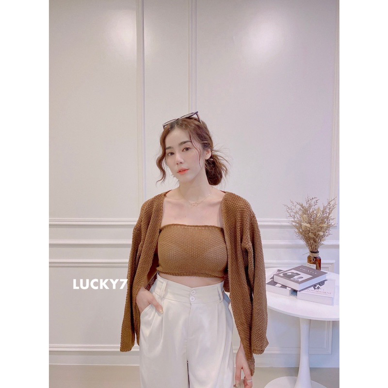 BY IRA  ไหมพรมเกาะอก+เสื้อคลุมนอก ได้2ชิ้น ให้ลุคสวยแซ่บเกินต้าน - รูปที่ 4