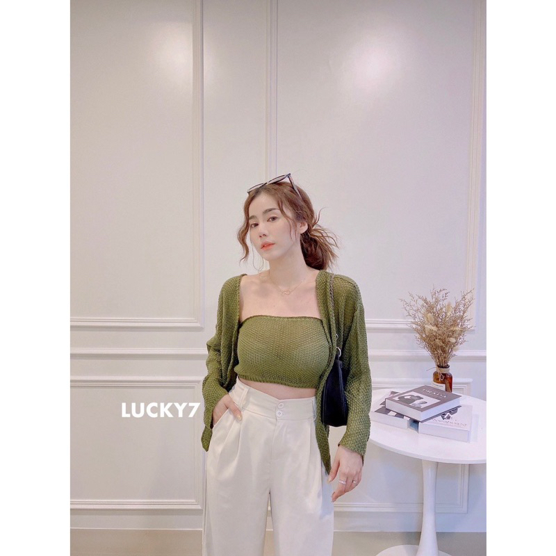 BY IRA  ไหมพรมเกาะอก+เสื้อคลุมนอก ได้2ชิ้น ให้ลุคสวยแซ่บเกินต้าน - รูปที่ 6