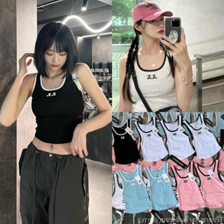 RR TANKTOP🖤 (320฿ฟรีส่ง) เสื้อกล้ามผ้ายืดร่อง ทรงสวย งานสกรีนโลโก้ รุ่นฮิต ดาราเซเลปเกาหลีใส่กันเยอะมาก cara