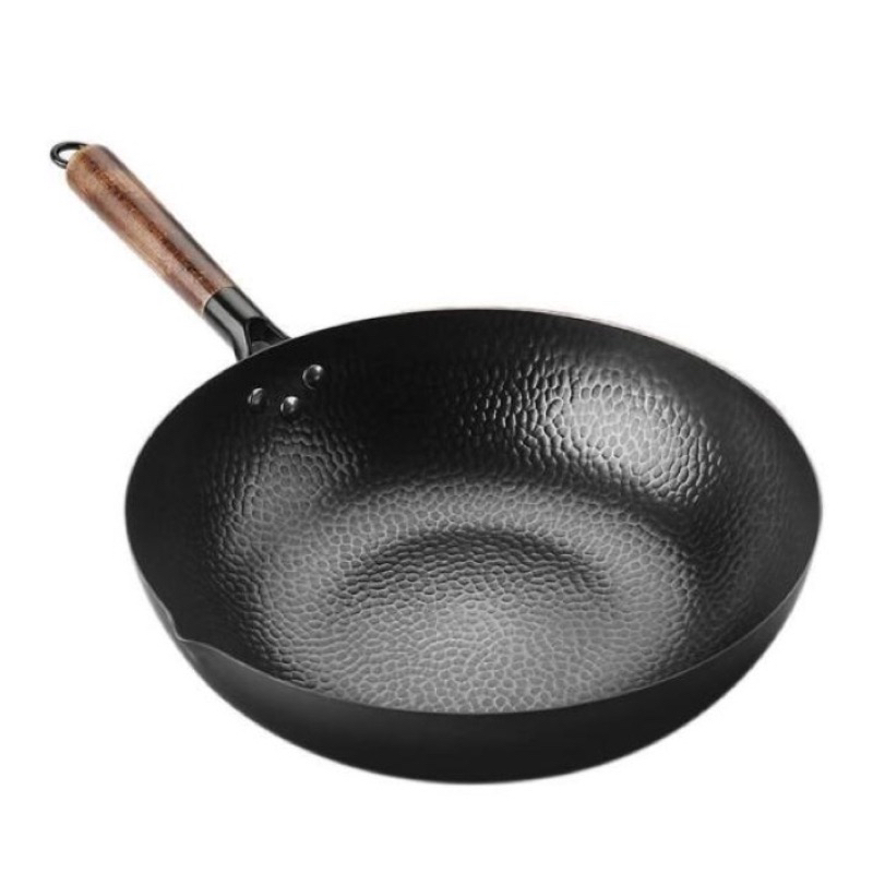 กระทะเหล็ก ญี่ปุ่น ด้ามไม้ japanese iron pan
