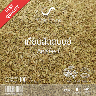 OneSpice เทียนสัตตบุษย์ เมล็ด 100 กรัม | สมุนไพร เครื่องเทศ แห้ง อาหนี แอนนิส  | Anise Seed / Aniseed TSB