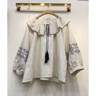 ❤️‍🔥Best Seller // Linen top   🌿 เสื้อคอวีระบาย แขนบอลลูน ผ้าลินินเกรดพรีเมี่ยม  สัมผัสความน่ารักดูแพงในราคาสบายกระเป๋า