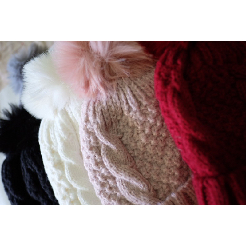 หมวกไหมพรมกันหนาว บุขนพร้อมส่ง - รูปที่ 6